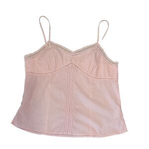 Pastel Pink Cami Sz L Lace Balletcore Coquette Light Feminine Sabrina Carpenter